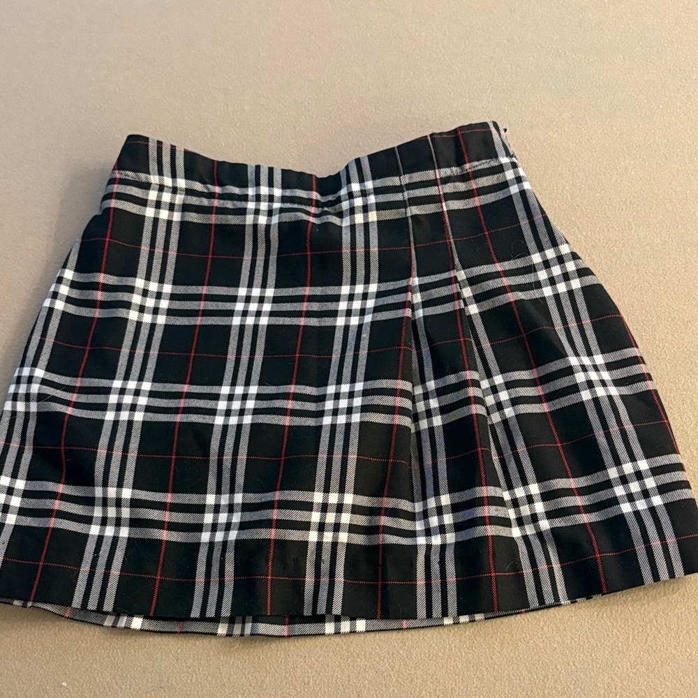 Plaid Black and White Women's Skirt